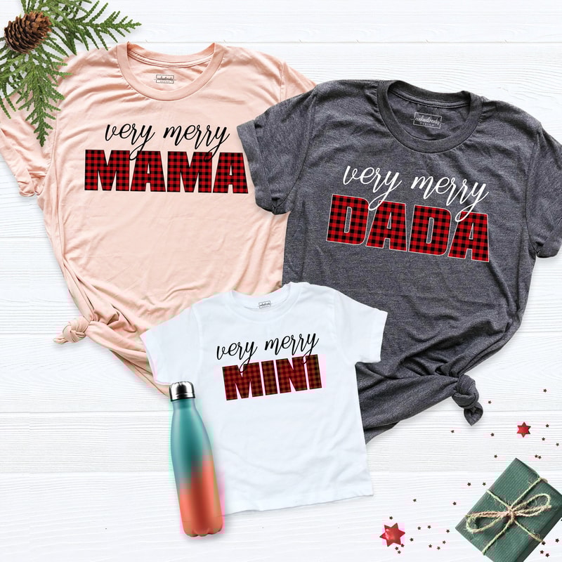 Very Merry Family Christmas Shirts, Plaid Family Christmas Shirts, Very Merry Mama Shirt, Very Merry Shirt, Christmas Shirt, Very Merry Tee.jpg