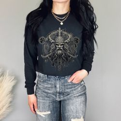 unisex norse celtic viking long sleeve tshirt odin mystical shirt vegvisir long sleeved cotton tee nordic warrior hero