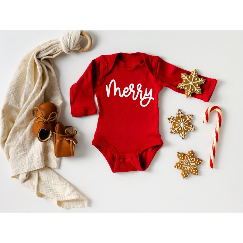 Baby Merry Christmas Outfit, Glitter Christmas Shirt, Girls Christmas Outfit, Baby Christmas Clothing, Holiday Baby Clothes, Christmas Tee.jpg