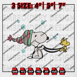 Snoopy Christmas Embroidery files, Christmas Stitch Emb Designs, Disney Machine Embroidery File, Digital Download