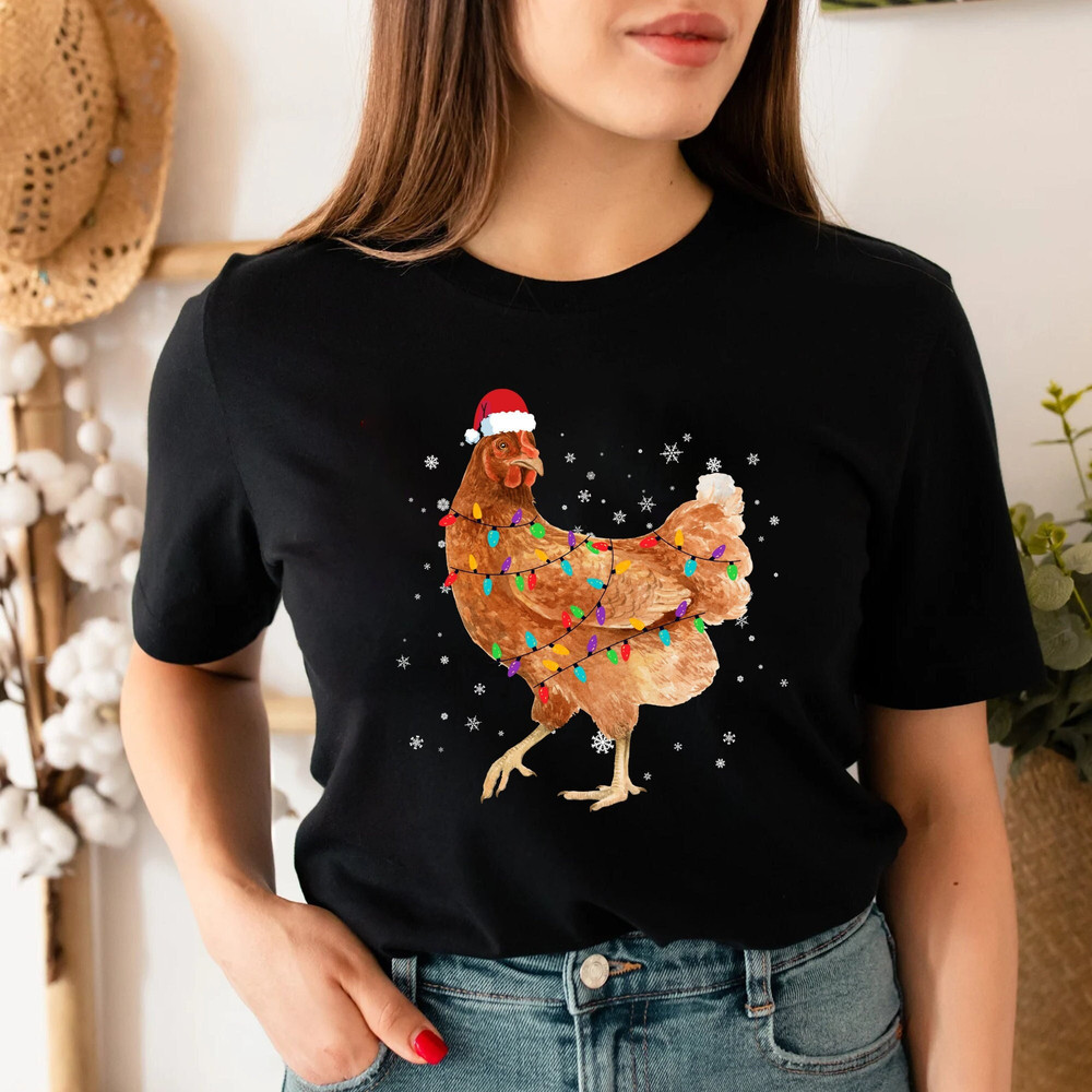 Chicken Christmas Shirt, Funny Christmas T-shirt, Ugly Christmas Tee, Chicken Lover Gift, Xmas Farmer T-shirt, Kids Christmas Tee, Christmas.jpg