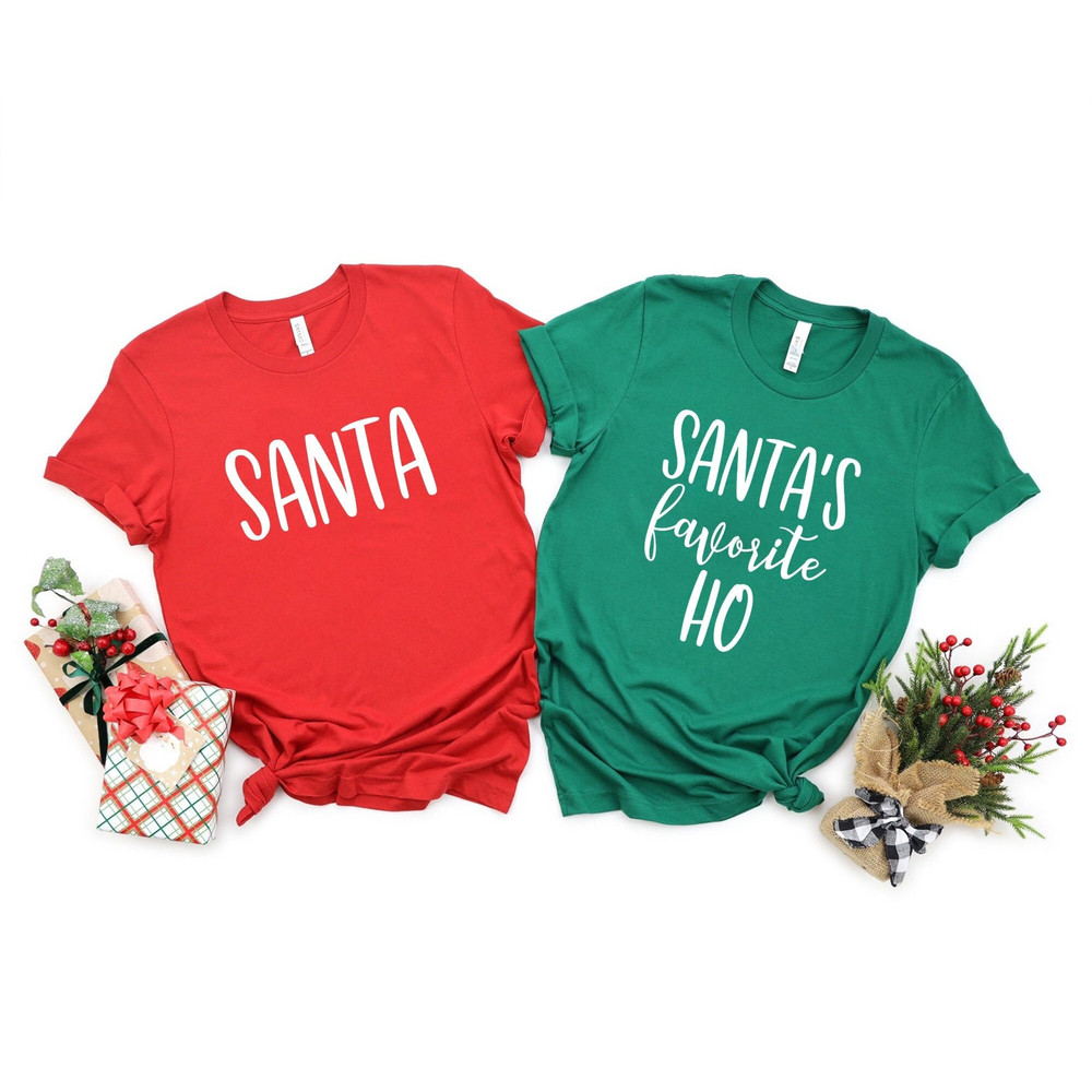 Santa Shirt, Santa's Favorite Ho Shirt, Couple Christmas Shirts, Couple Sweaters, Funny Christmas Shirt, Matching Christmas Shirts, Couples.jpg