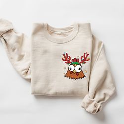 christmas chickens sweatshirt, christmas farm animal sweatshirt, chickens lover sweater, funny holiday sweater, cute chr