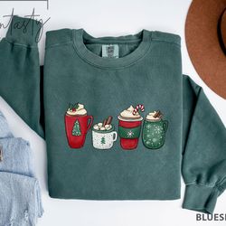 christmas coffee sweatshirt, christmas coffee lover sweatshirt, comfort color, iprintasty christmas, winter sweatshirt,