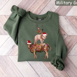 christmas farm animal sweatshirt, christmas farm life sweatshirt, farm christmas shirt, new year shirt, holiday sweater,