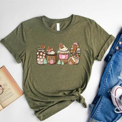christmas gingerbread coffee shirt, christmas cookie coffee shirt,merry christmas shirt, happy christmas shirt, womens c