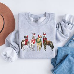 christmas horse sweatshirt, western christmas horse sweater, horse reindeer shirt, christmas gifts, funny christmas shir