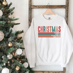 christmas santa clause sweatshirt, trendy mama tee, tis the season christmas shirt, santa claus xmas light hot chocolate