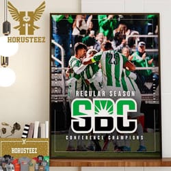 2023 sun belt mens soccer regular season conference champions are marshall mens soccer home decor poster canvas