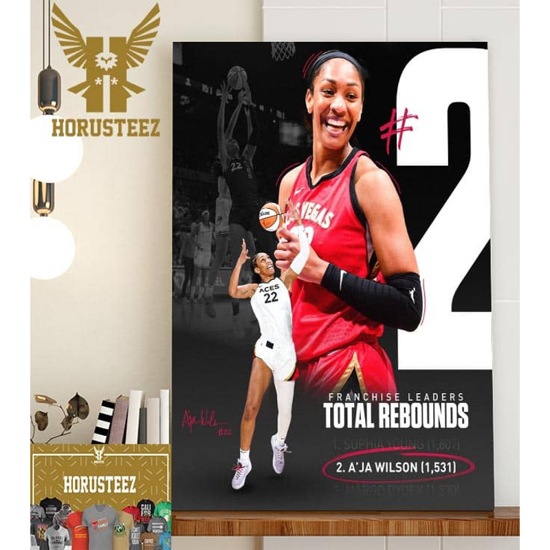 Aja Wilson Top 2 Overall Leader In Regular Season Total Rebounds Home Decor Poster Canvas.jpg