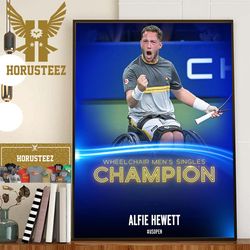 alfie hewett is the wheelchair mens singles champion at us open 2023 home decor poster canvas