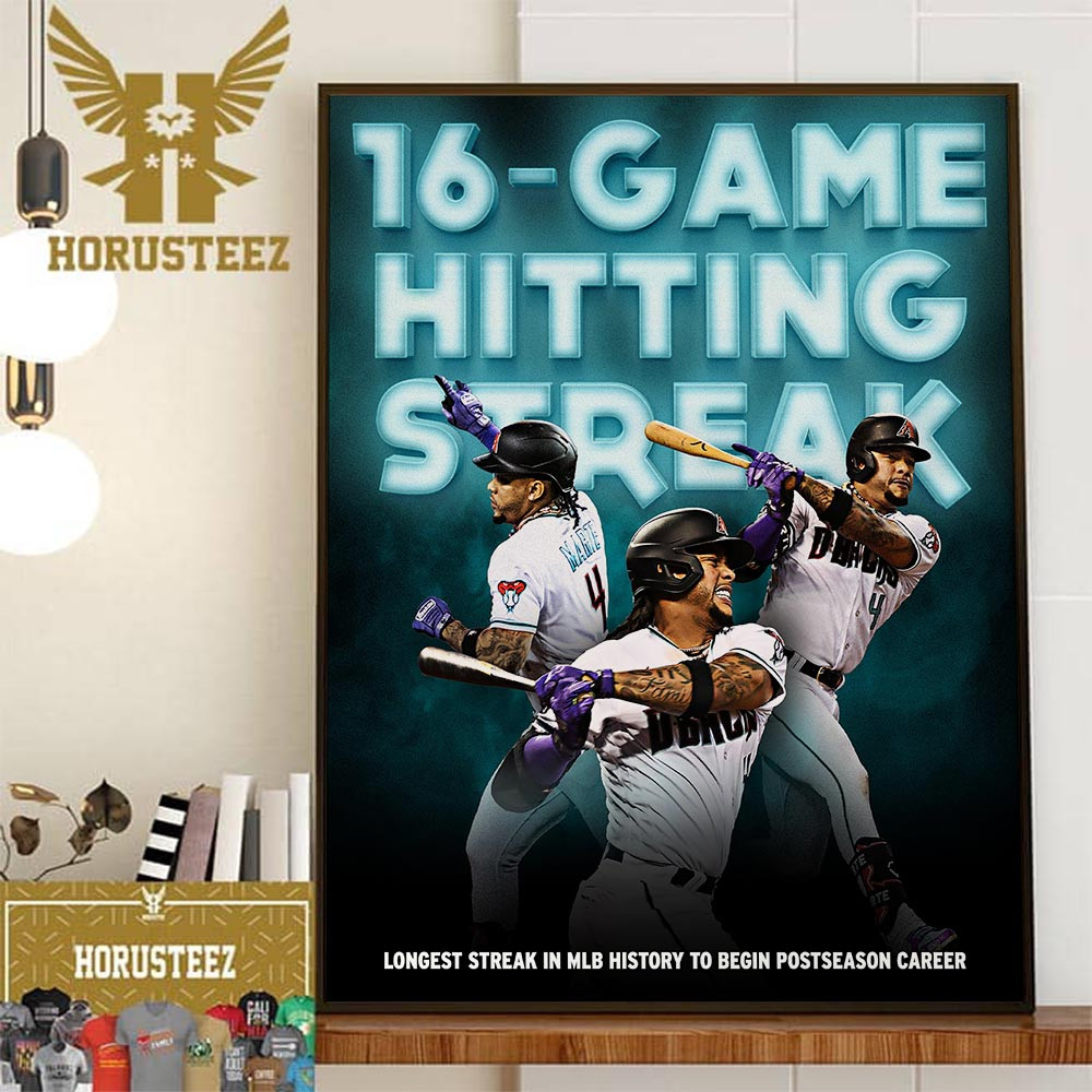 Arizona Diamondbacks Ketel Marte 16 Game Hitting Streak Home Decor Poster Canvas.jpg