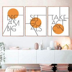 quotes prints printable dream big motivation poster digital motivation quote wall art quotes inspiration office poster