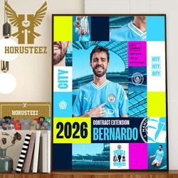 bernardo silva has extended his contract at manchester city until 2026 home decor poster canvas