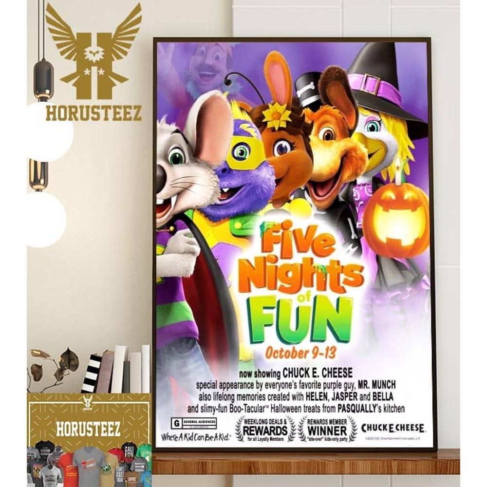 Chuck E Cheese Five Nights of Fun Home Decor Poster Canvas.jpg