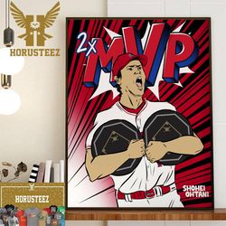 congratulations to shohei ohtani 2x mvp in mlb home decor poster canvas