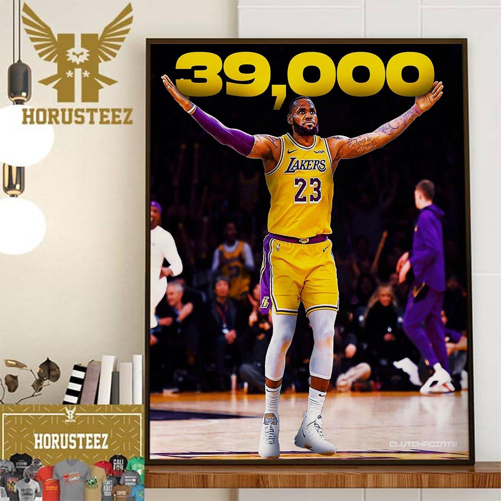 Congratulations to The King Lebron James Reached 39000 Career Points In NBA Home Decor Poster Canvas.jpg