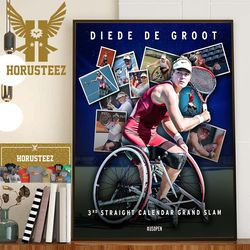 diede de groot 3rd straight calendar grand slam at us open 2023 home decor poster canvas