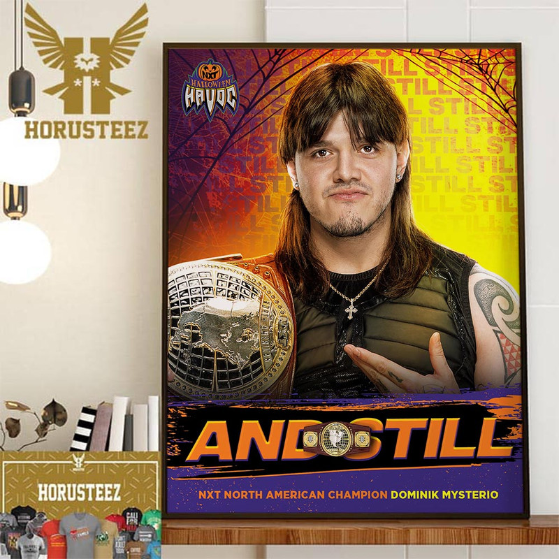 Dominik Mysterio And Still WWE NXT North American Champion At WWE Halloween Havoc Home Decor Poster Canvas.jpg