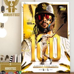 fernando tatis jr 100 career home runs fourth fastest in mlb history home decor poster canvas