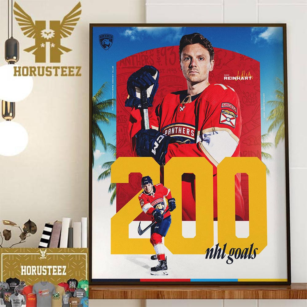 Florida Panthers Sam Reinhart 200 Career NHL Goals Home Decor Poster Canvas.jpg