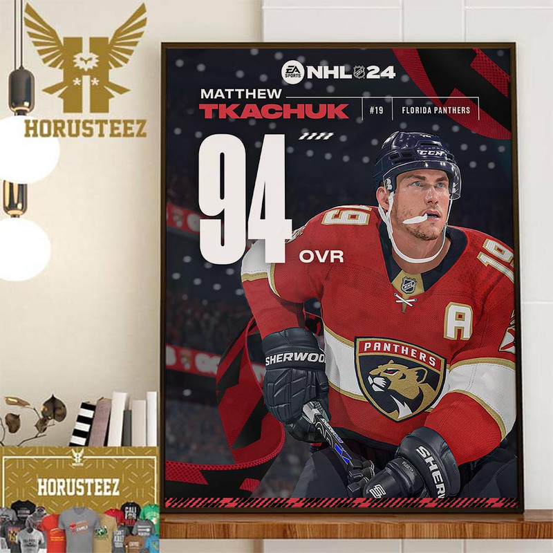 Florida Panthers Matthew Tkachuk In EA Sports NHL 24 Rating Home Decor Poster Canvas.jpg