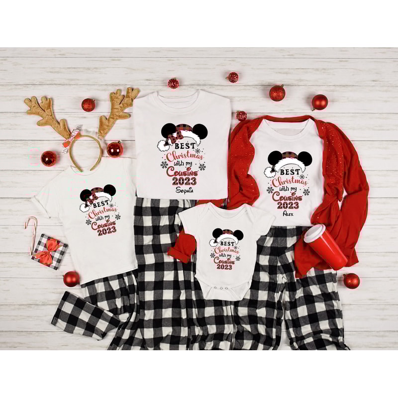 Best Christmas With My Cousins Shirt, Disney Shirts, Custom Disney Christmas Shirt, Disney Family Christmas Shirt, Disney Christmas Shirt.jpg