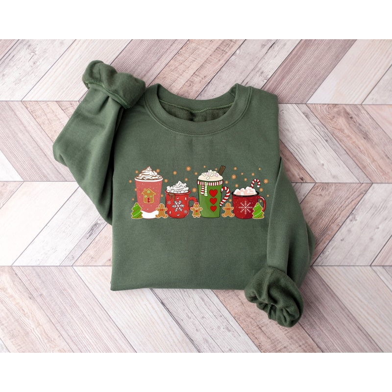 Christmas Coffee Sweatshirt, Christmas Tee, Coffee Lover Gift, Coffee Lover Shirt, Coffee Sweatshirt, Christmas Shirt, Christmas Latte Shirt.jpg