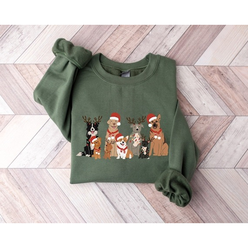 Christmas Dogs Sweatshirt, Dog Lover Sweater, Holiday Sweater, Christmas Shirt, Dog Gift, Cute Dogs, Gift for Dog Lover, Dog Mom Shirt.jpg