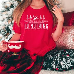 tree tops glisten children listen shirt, christmas tree t-shirt, glistening and children listening to nothing shirt