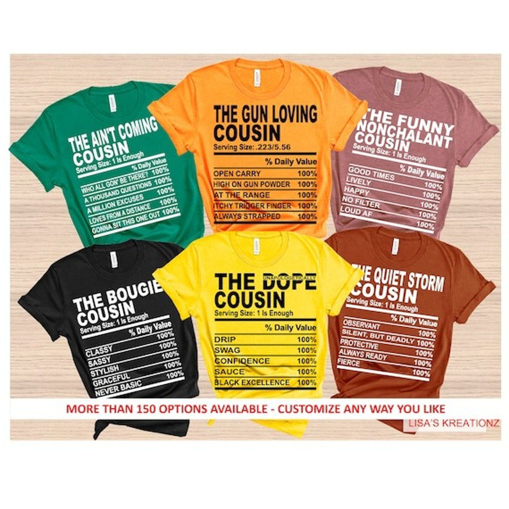 Cousin T-Shirts Group Shirts Family Matching Shirts Thanksgiving Christmas Cousins Nutrition Facts Group Shirts For Family Pictures.jpg