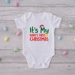 its my baybs first christmas shirt, baby christmas shirt, cute christmas shirt, christmas gift kids, my 1st christmas sh