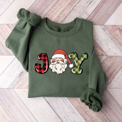 joy santa sweatshirt, christmas shirt, family christmas shirts, christmas gift for women, merry christmas shirt, santa s