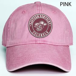 eastern kentucky colonels ncaa embroidered distressed hat, ncaa eastern kentucky logo embroidered hat, baseball cap