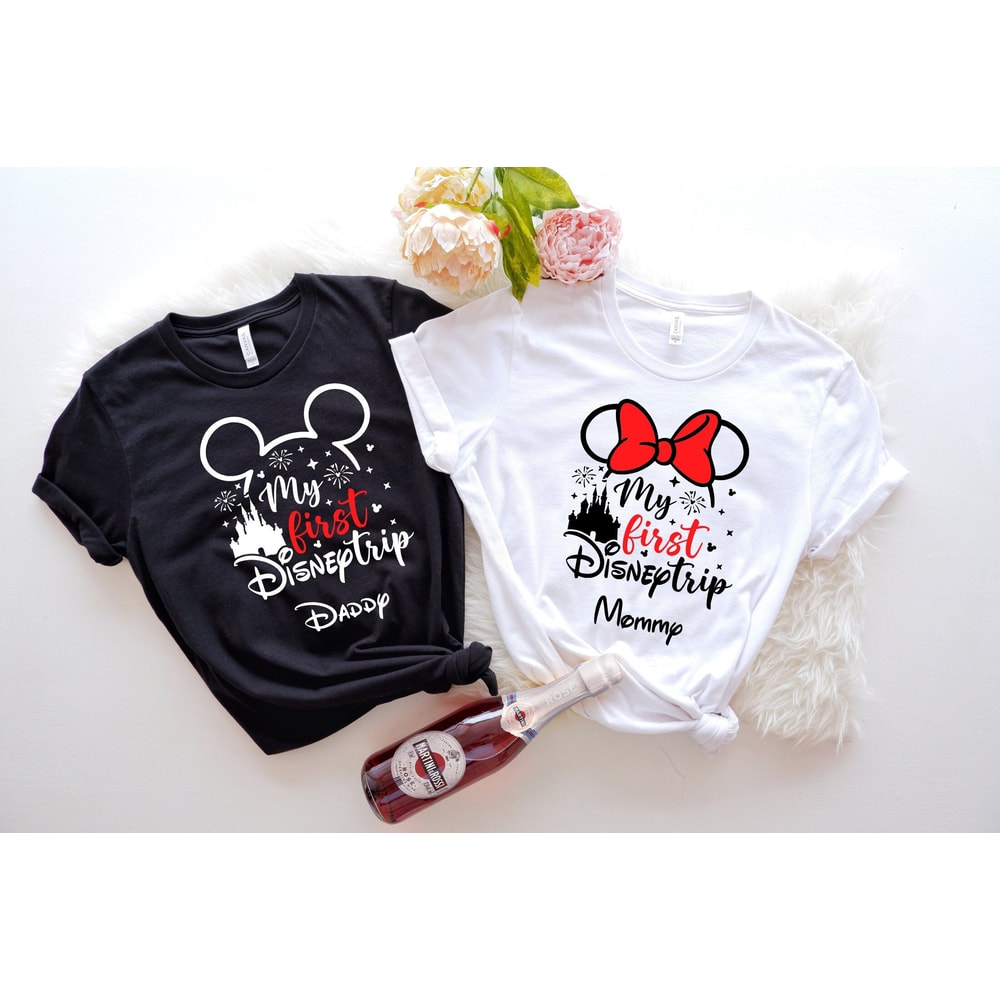 My first Disney Trip Shirt, Disney Family Christmas Shirt, Custom Disney Christmas Shirt, Disney Group Shirt, Family Matching Disney Shirt.jpg