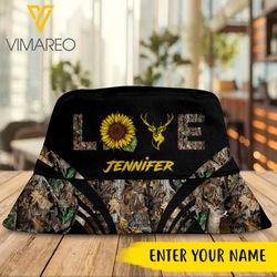 customized hunting girl bucket hat 3d printed 3 colors neyt20