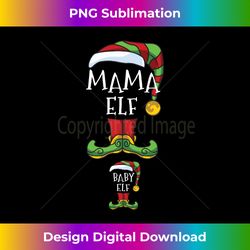 Mama And Baby Elf Pregnancy Matching Family Christmas Long Sleeve - Luxe Sublimation PNG Download - Elevate Your Style with Intricate Details