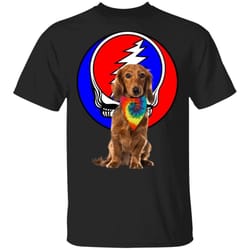 dachshund dog mixed grateful dead head t-shirt ha02