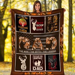 dad hunting fleece blanket | adult 60&21580 inch | youth 45&21560 inch | colorful | bk3698