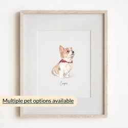 Mini Custom Watercolor Pet Portrait, Dog Portraits from Photos