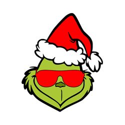 Grinch Christmas SVG, christmas svg, grinch svg, grinchy green svg, funny grinch svg, cute grinch svg, santa hat svg 268
