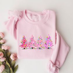 pink tree christmas sweater,christmas sweater,christmas gift,christmas tree sweatshirt,holiday sweaters for women,winter