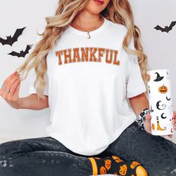 retro thankful shirt, family thanksgiving shirt, friendsgiving shirt, fall crewneck, happy thanksgiving