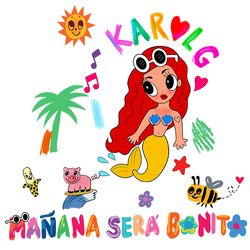 Karol G Mermaid Svg, Bichota Mermaid Manana Sera Bonito SVG, Babier Svg, Babier Png, Karol g Png, Download File 07
