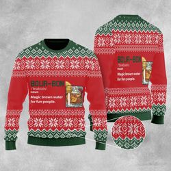festive bourbon noun ugly christmas sweater - stylish adult attire