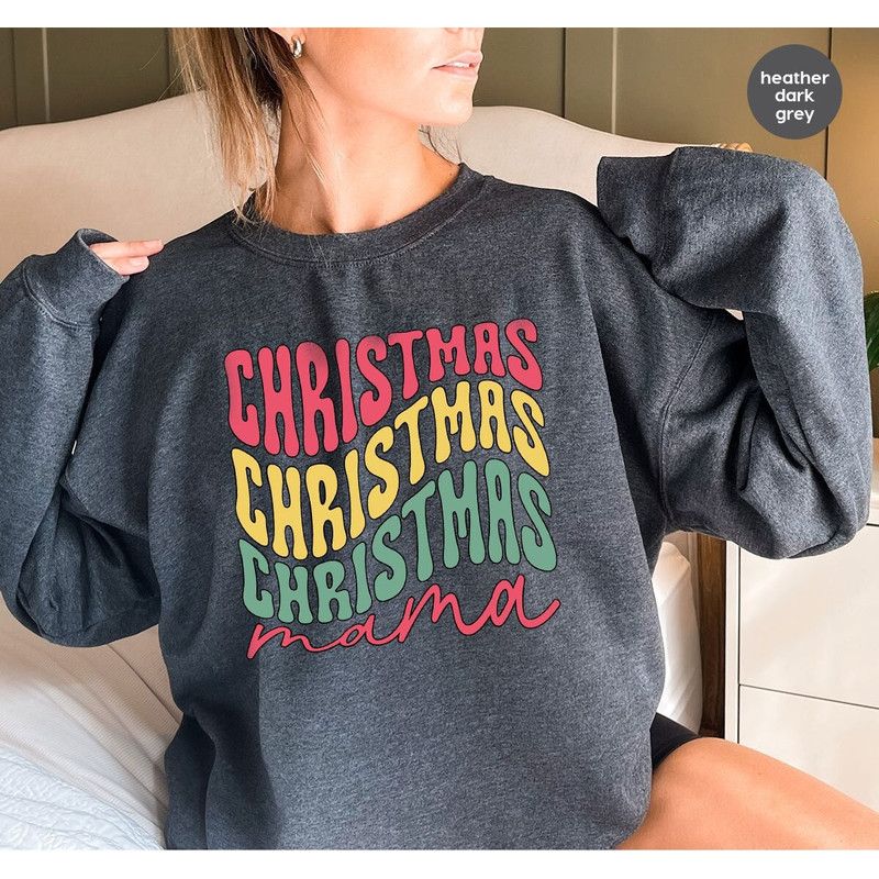Christmas Gifts, Merry Christmas Long Sleeve Shirts, Christmas Mama Crewneck Sweatshirt, Gift For Mommy, Mom Hoodies, Xmas Party Outfit.jpg