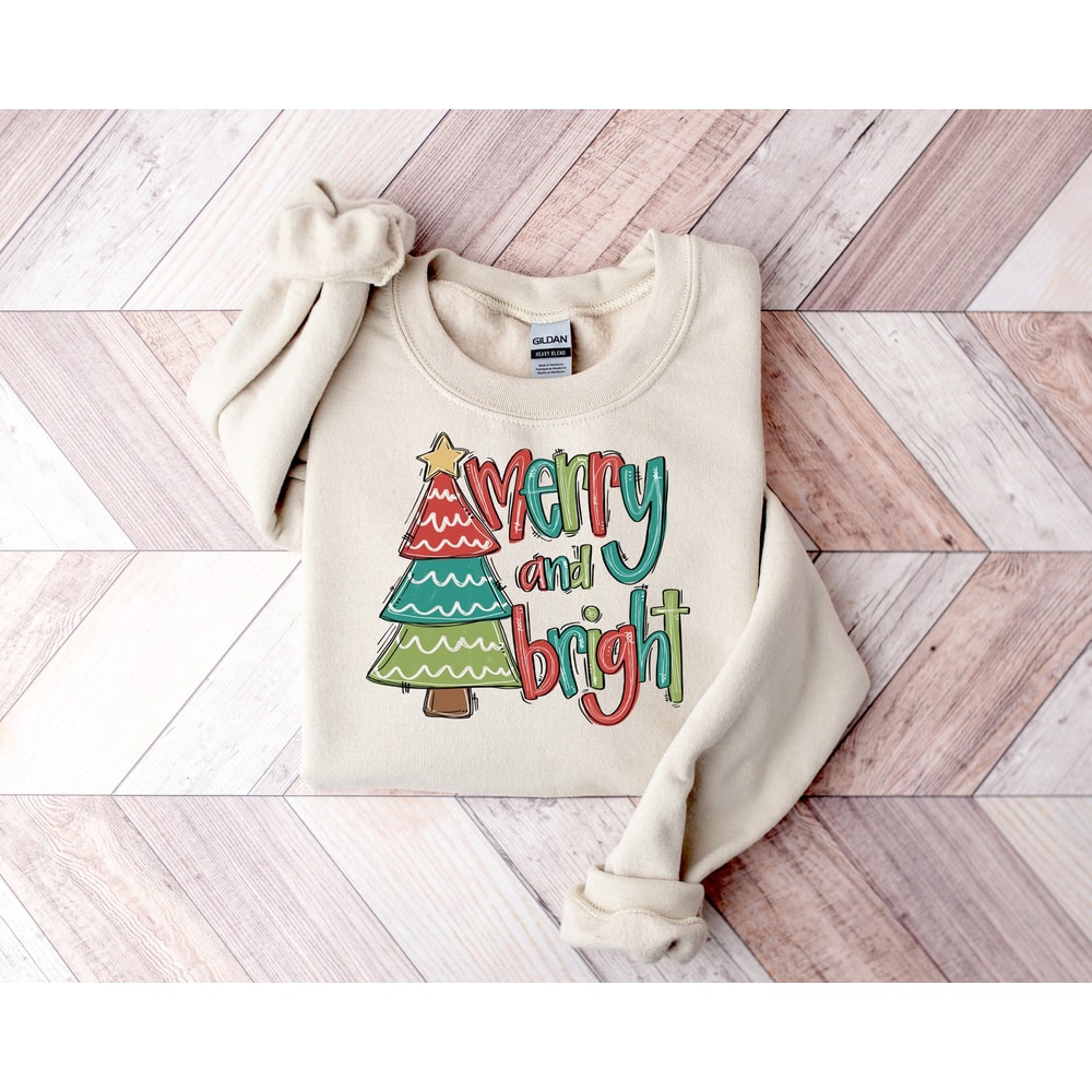 Merry and Bright Sweatshirt, Christmas Sweatshirt, Family Christmas Sweatshirt, Christmas Sweatshirts for Women, Merry Christmas Sweatshirt 1.jpg