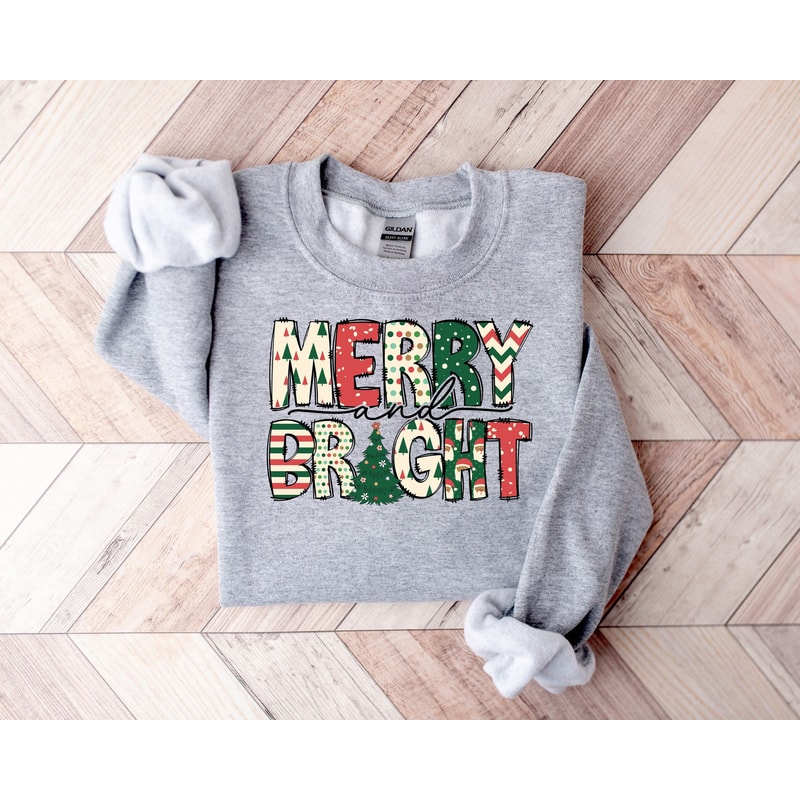 Merry and Bright Sweatshirt, Christmas Sweatshirt, Family Christmas Sweatshirt, Christmas Sweatshirts for Women, Merry Christmas Sweatshirt.jpg