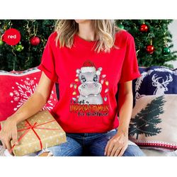 christmas hippo shirt, toddler holiday shirts, hippopotamus crewneck sweatshirt, christmas party gifts, cute kids t-shir