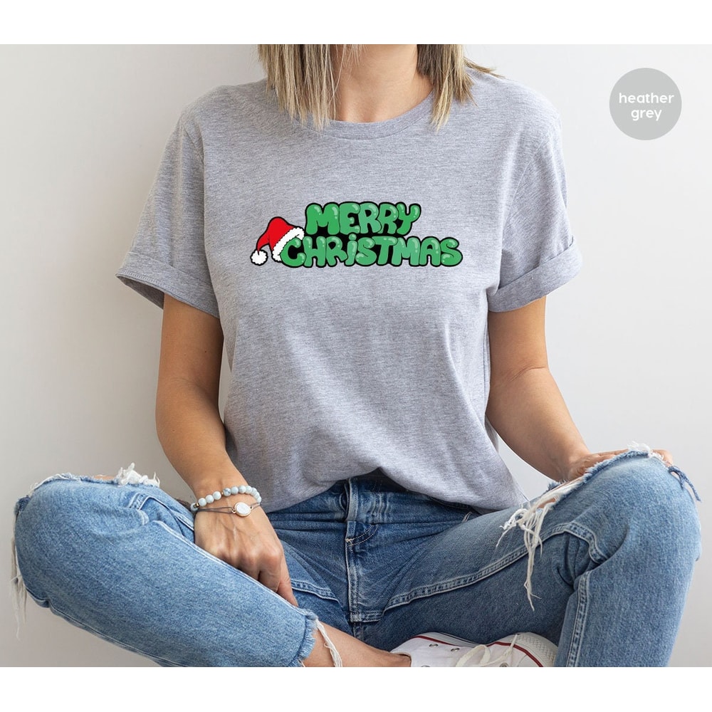 Christmas Shirt, Merry Christmas Sweatshirt, Holiday Clothing, Xmas Outfits, Winter Clothes, Santa T Shirts, Womens Clothing, Christmas Gift.jpg